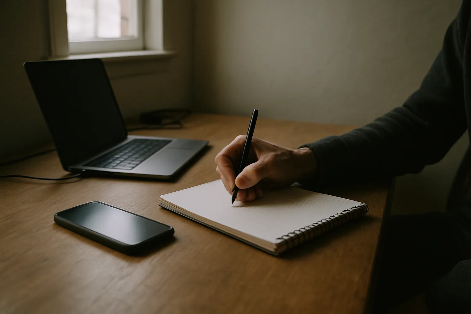 A scheduled consultation, notebook open